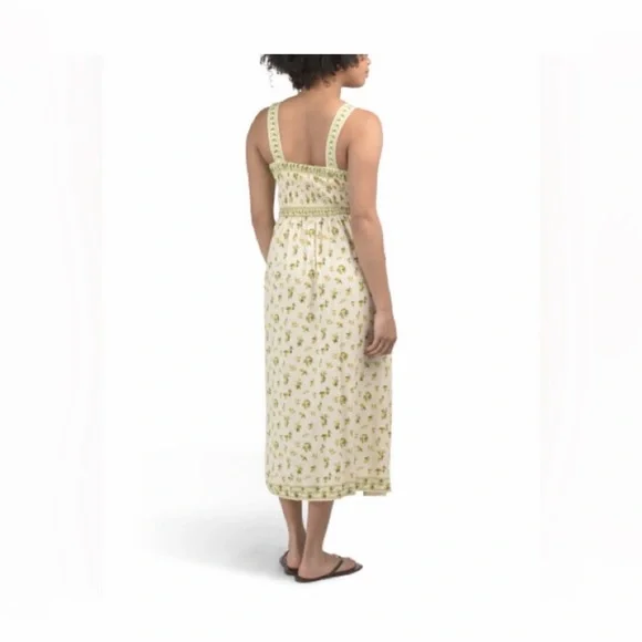 NWOT Max Studio White & Yellow Lemon-Print Sleeveless Midi Dress Size M - Picture 2 of 8